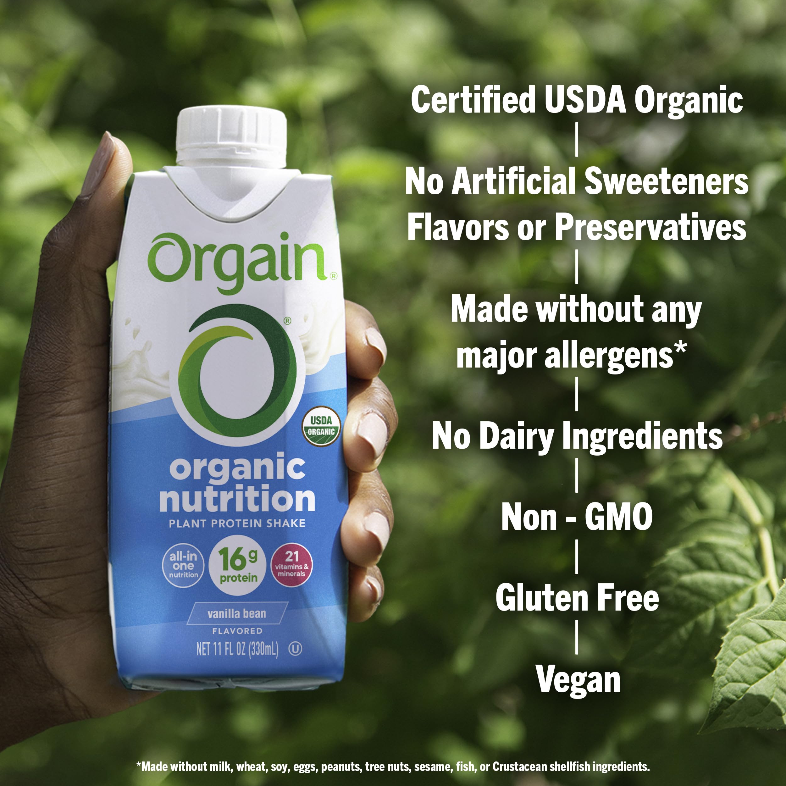 Orgain pack of 12 bottles for easy daily protein access.