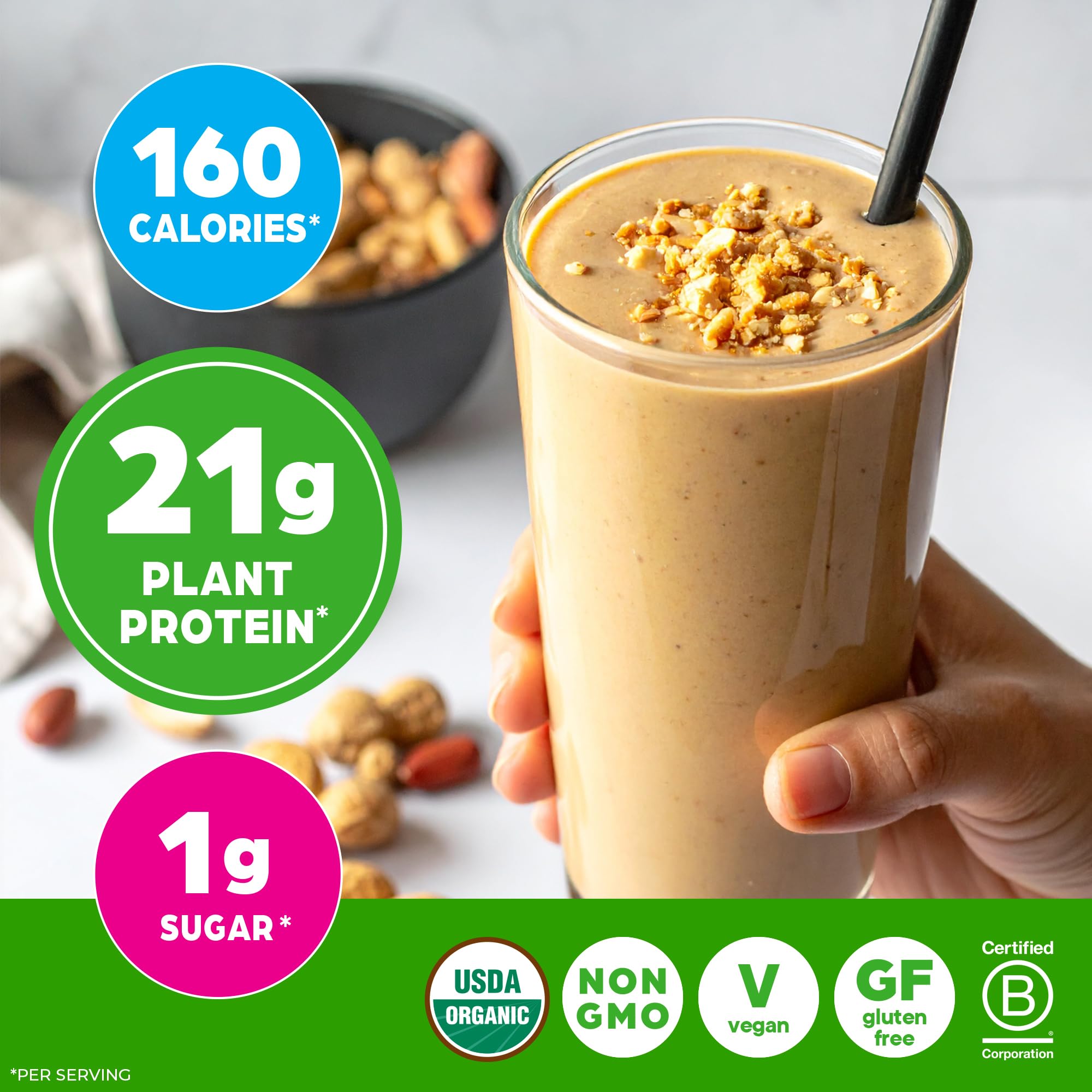 Orgain vegan powder in oats for protein boost