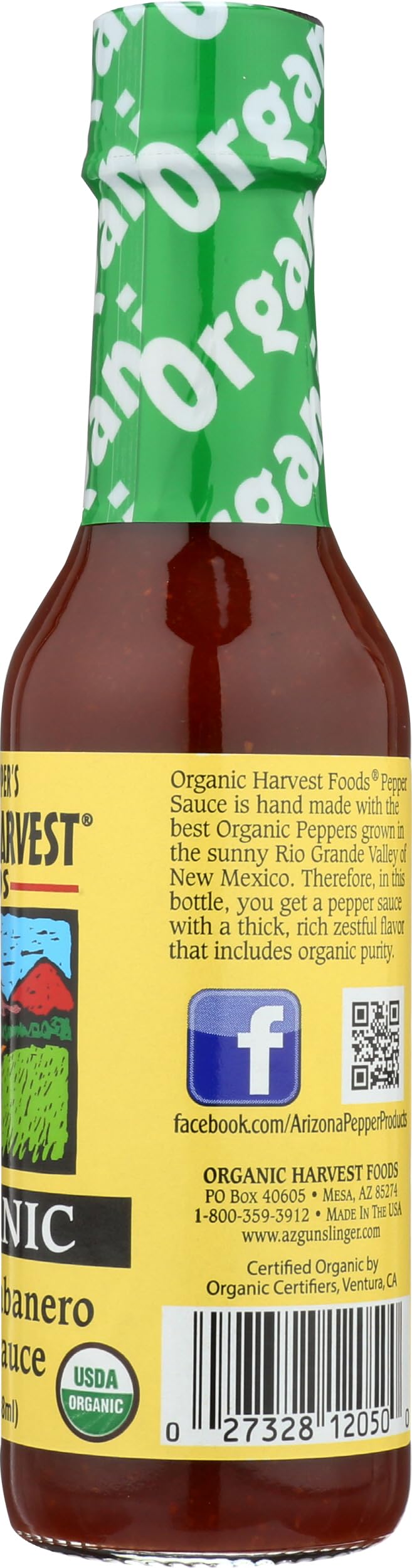 Organic Harvest brand logo on the sauce bottle.