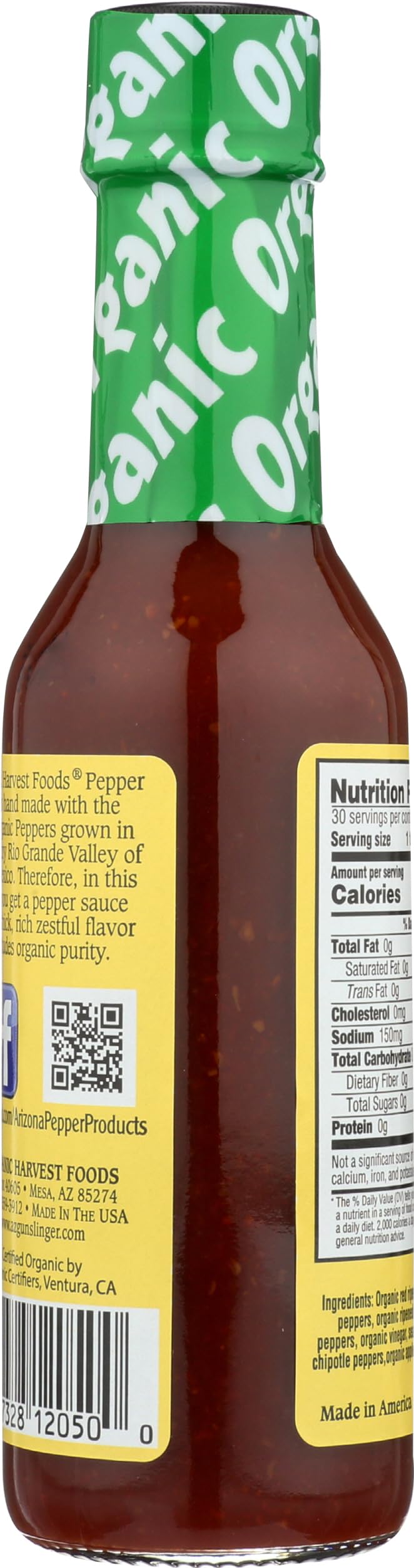 Organic Harvest Chipotle Habanero sauce pour over food in a drizzle.