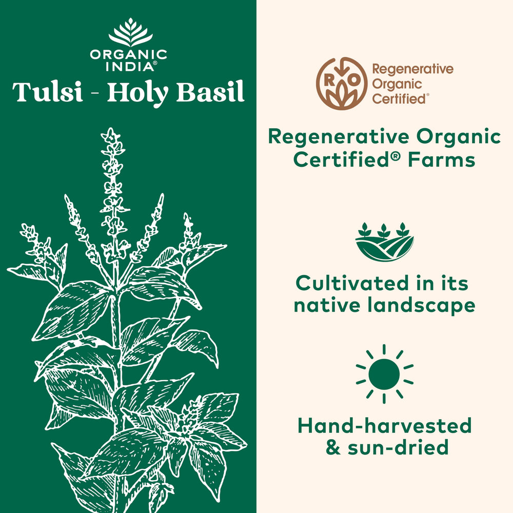 Organic India Tulsi Original 1 lb bag for pantry-friendly brewing.