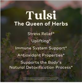 Organic India Tulsi Sleep Tea dried chamomile and herbs highlight calming blend