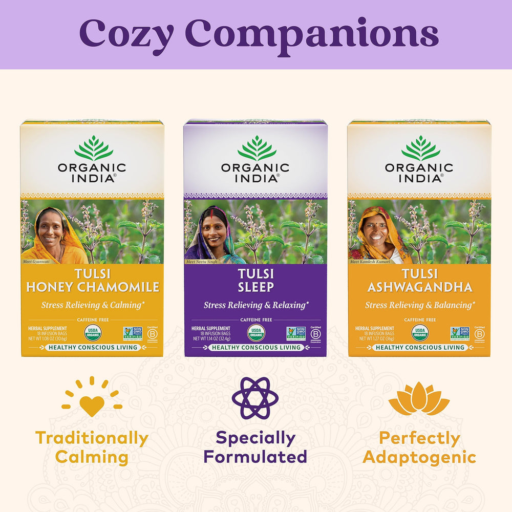 Organic India Tulsi Sleep Tea USDA Organic label signals quality and sustainability