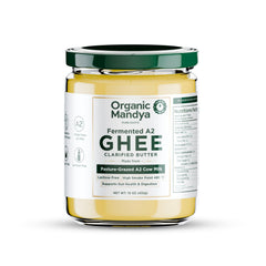 Organic Mandya A2 Desi Ghee—clarified butter, bilona process, rich aroma.