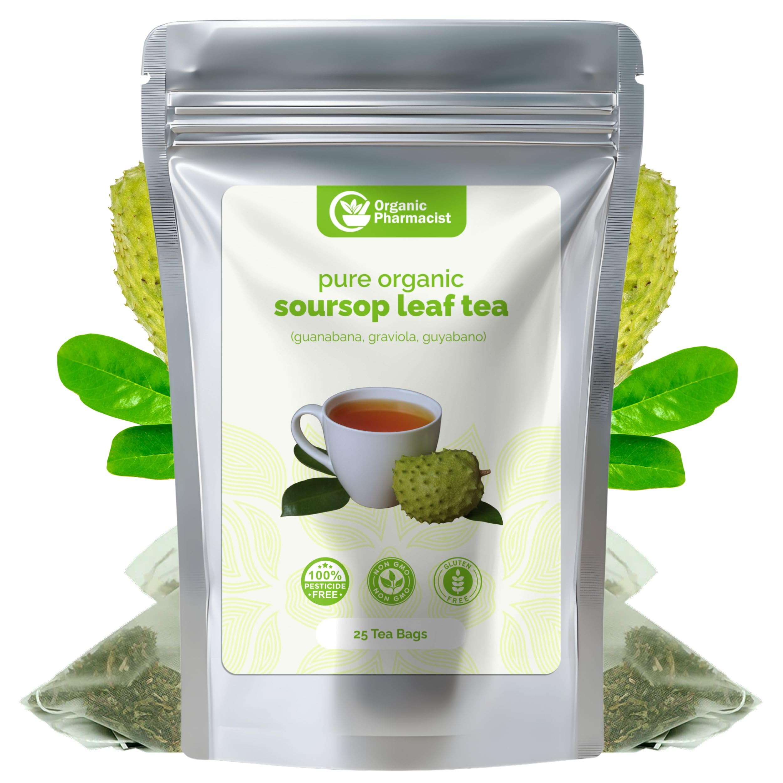 Organic Pharmacist soursop tea bags ready-to-brew for a convenient daily cup