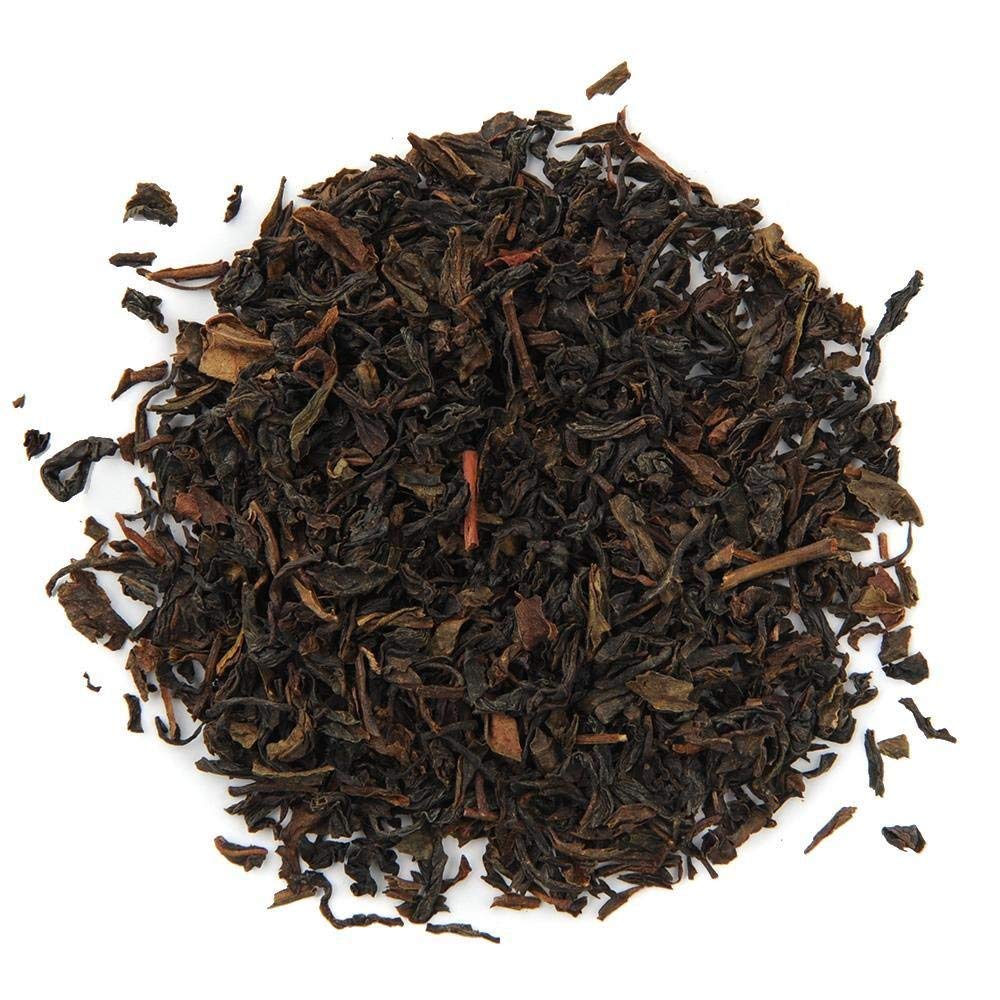 Close up of Organic Positively Darjeeling leaves, 100 percent organic.