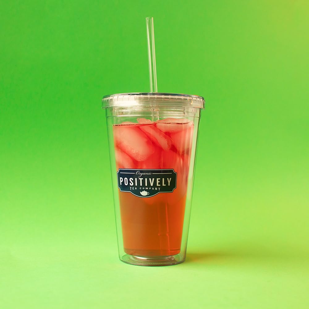 Organic Positively Hibiscus Tea being poured into a cup