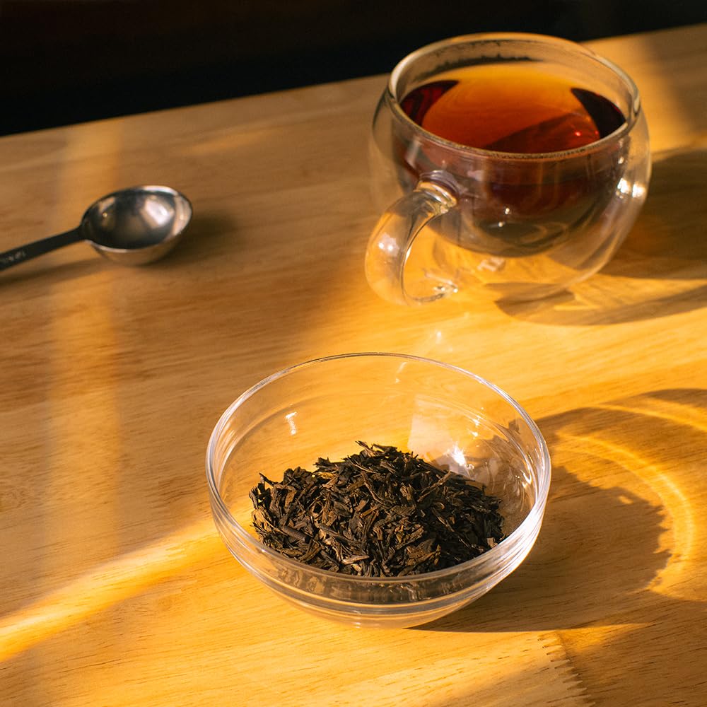 Organic Positively Hojicha golden tea leaves signal premium harvest