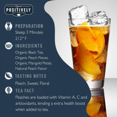 Organic Positively Tea Juicy Peach Black Tea loose leaf for rich, fragrant cups
