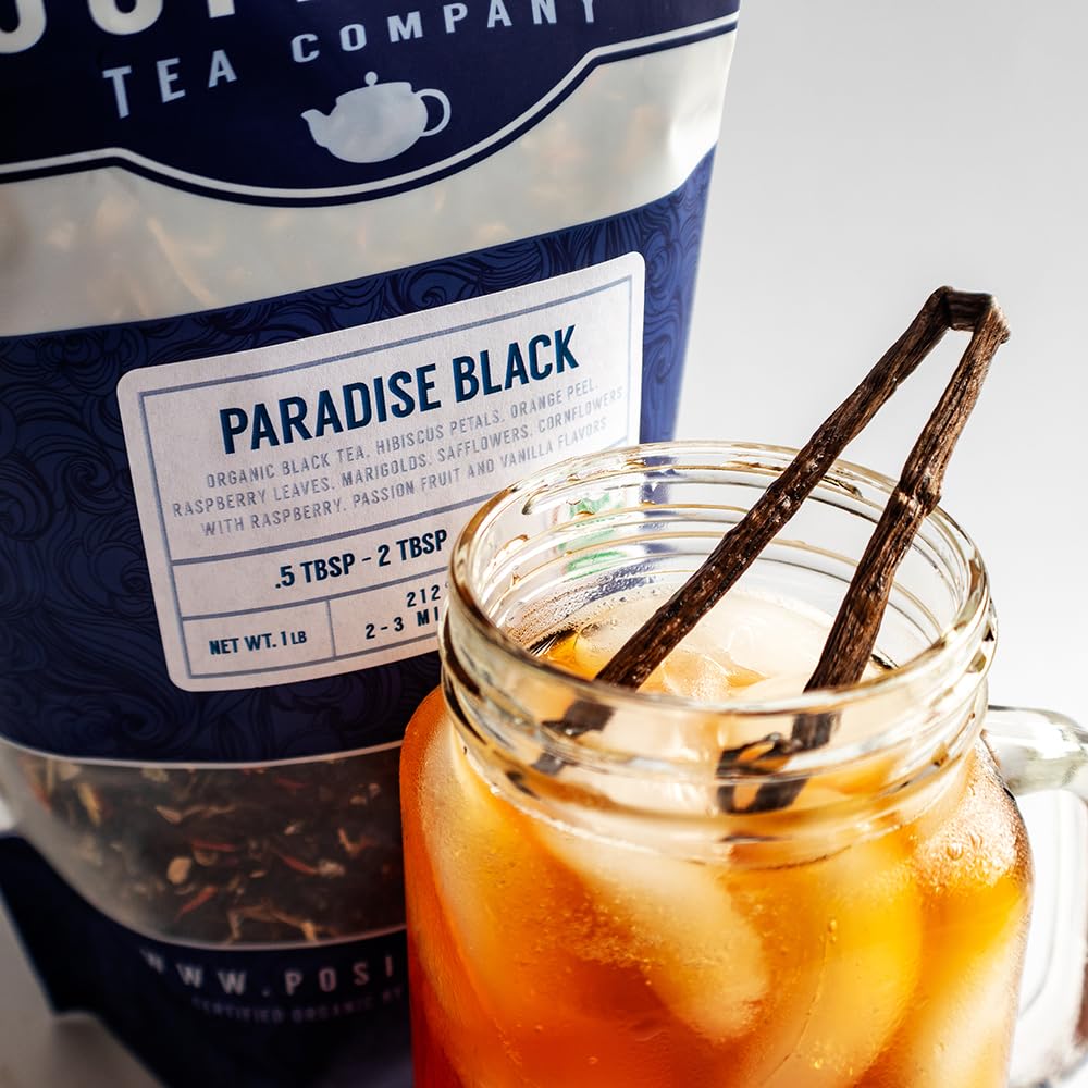 Brewing Paradise Black Tea in a teapot releasing berry-vanilla aroma