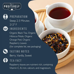 Paradise Black Tea in a cup during brew showing vanilla and berry notes