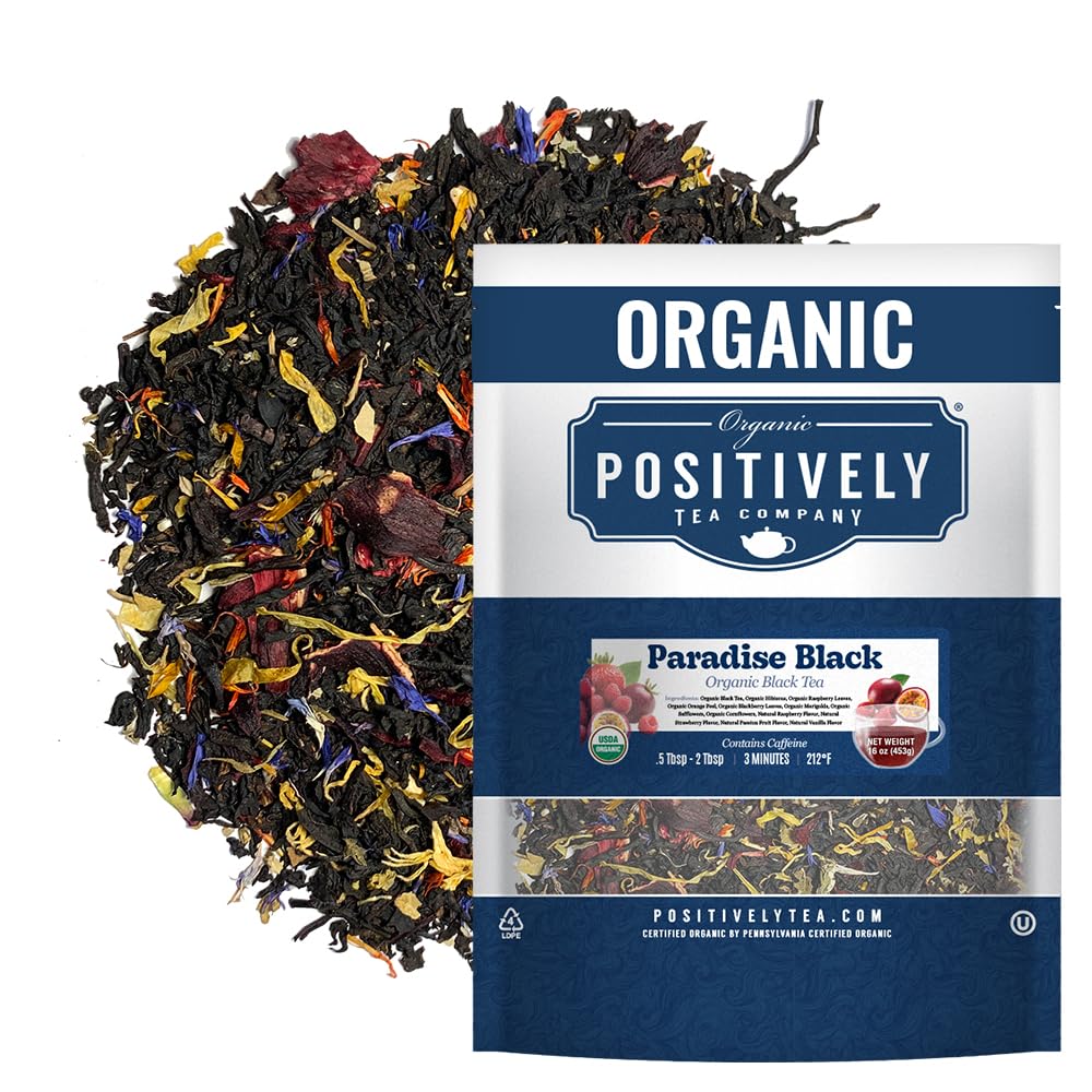Organic Positively Tea Paradise Black Tea leaves ready for infusion