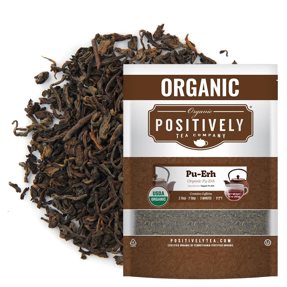 Organic Positively Tea Pu-Erh loose leaf 1lb for rich infusions.