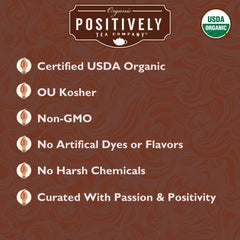 Organic Positively Tea Pu-Erh brewed cup reveals bold flavor.