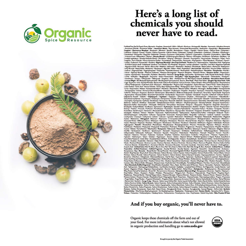 Amla powder in a smoothie by Organic Spice Resource for versatility.