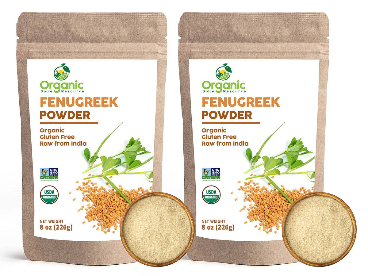 Organic Spice Resource fenugreek powder in a resealable bag for fresh pantry storage
