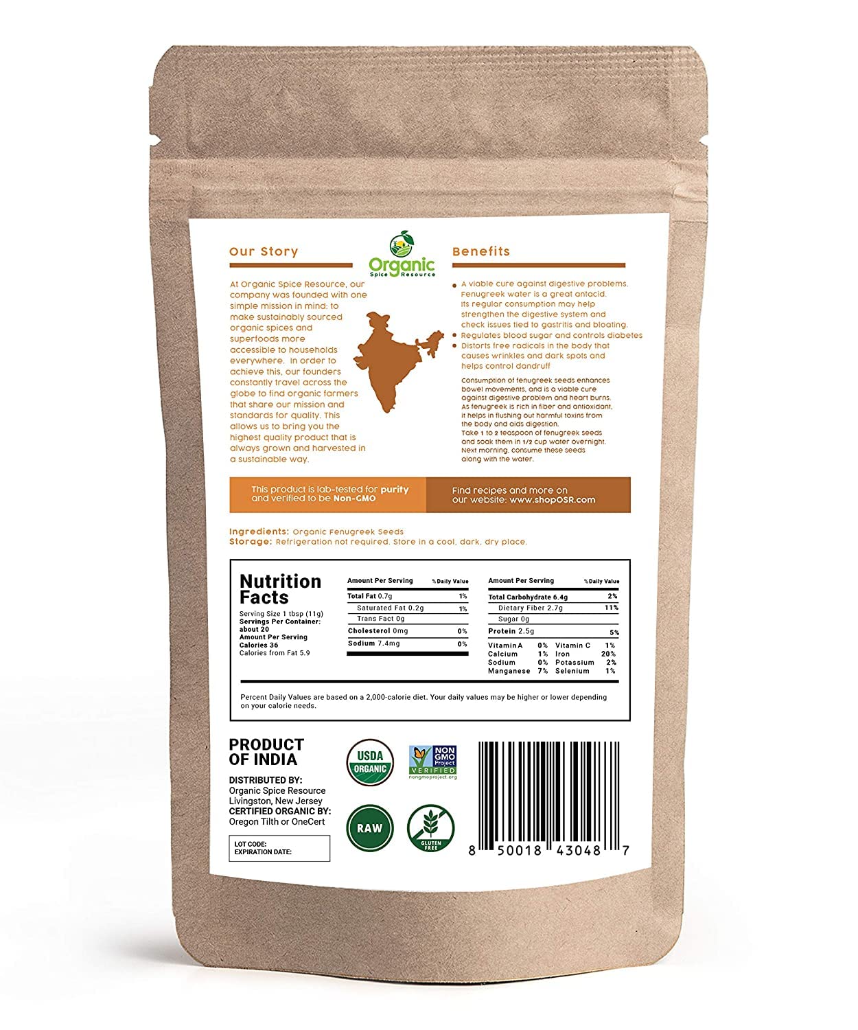 Organic Spice Resource fenugreek seeds used in a spice blend for authentic flavor.