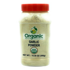 Garlic powder being sprinkled into a pan for quick stir-fry flavor