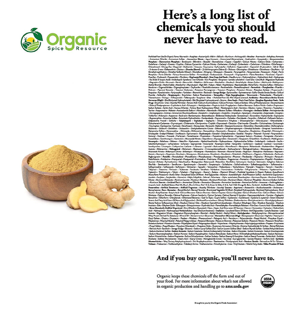 Organic Spice Resource Ginger Powder on shelf for convenient spice access