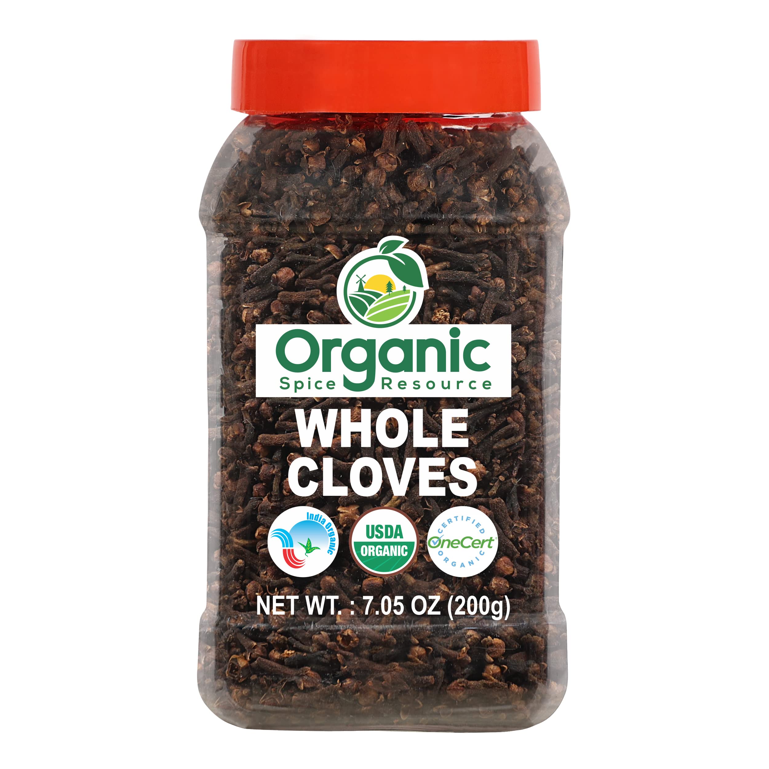 Organic Spice Resource Organic Whole Cloves bottle, fragrant aroma for sauces and stews.