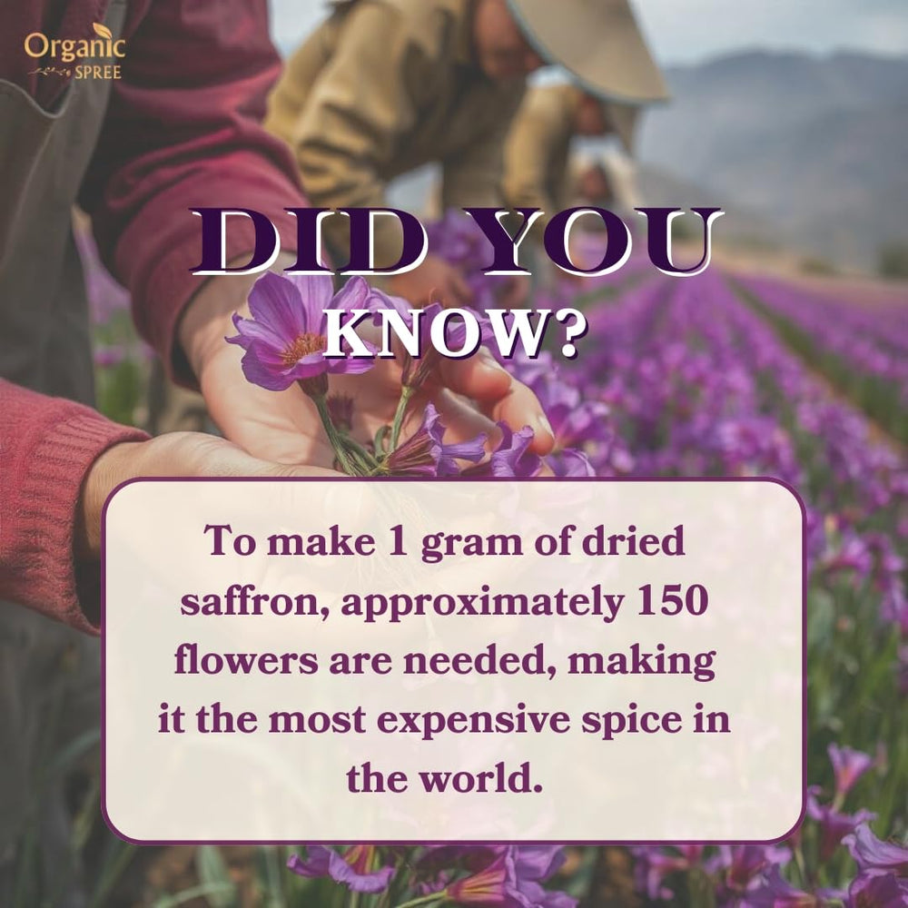 Organic Spree vacuum-sealed saffron preserves freshness and fragrance.