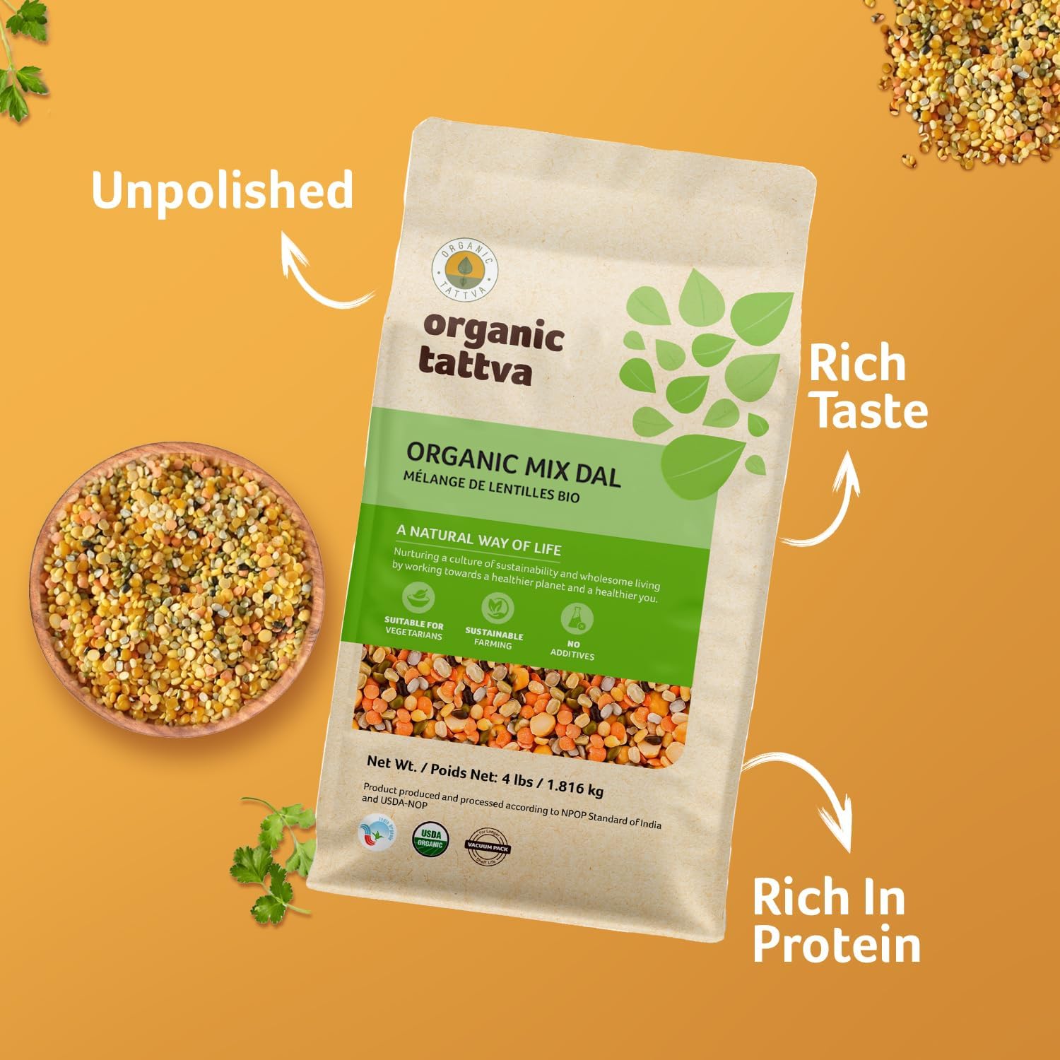 Cooking pot with Organic Tattva Mix Dal steaming aromas