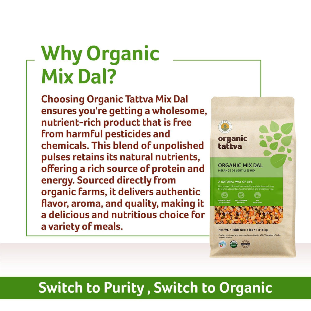 India-based Organic Tattva Mix Dal farm source and batch quality