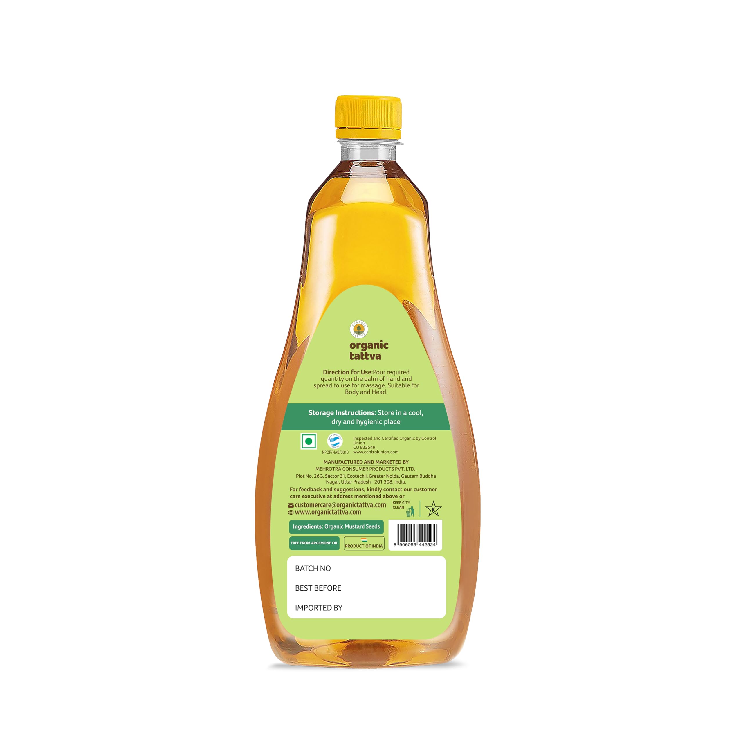 ORGANIC TATTVA mustard oil raw kachi ghani process aroma