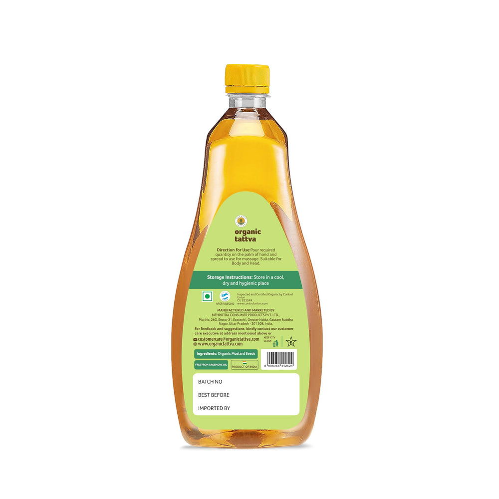 ORGANIC TATTVA mustard oil raw kachi ghani process aroma