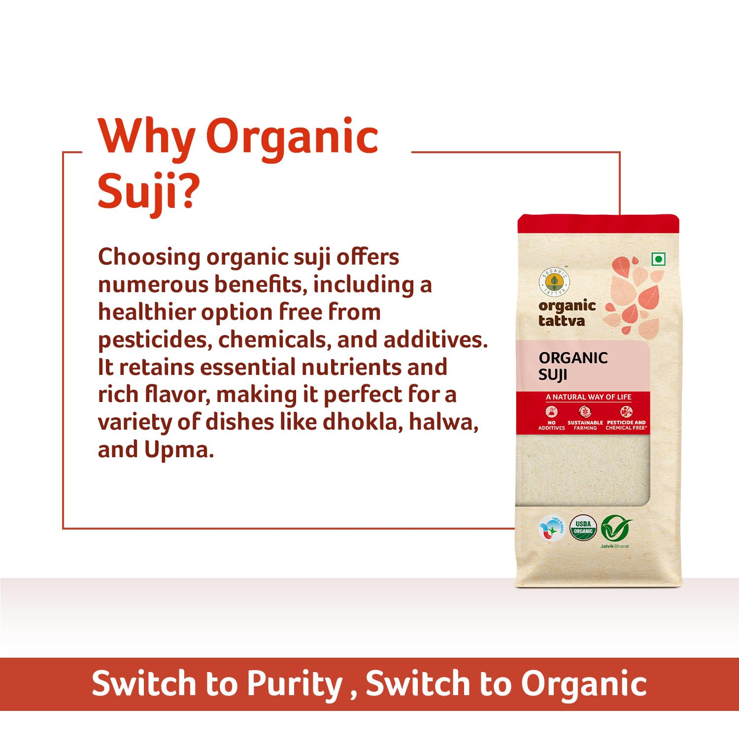 Baked goods featuring Organic Tattva coarse rawa texture