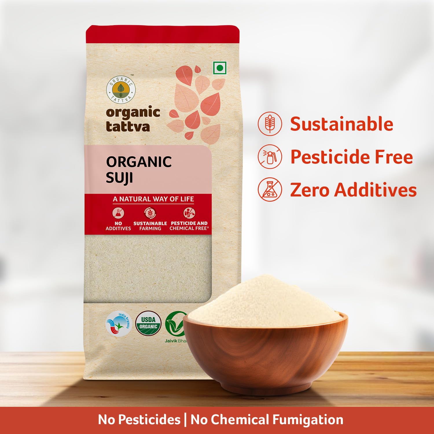 Halwa made with Organic Tattva semolina showing aroma and dessert appeal