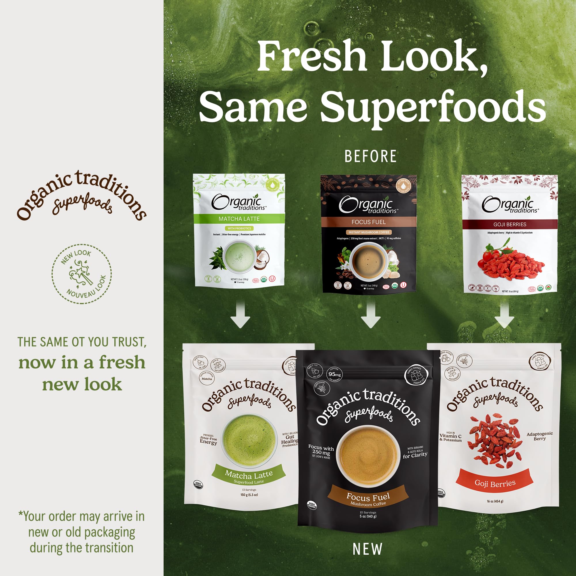 Organic Traditions apricot kernels packaging, quality and purity shown