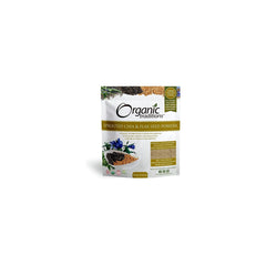 Organic Traditions sprouted chia-flax powder sprinkled on salad for added texture.