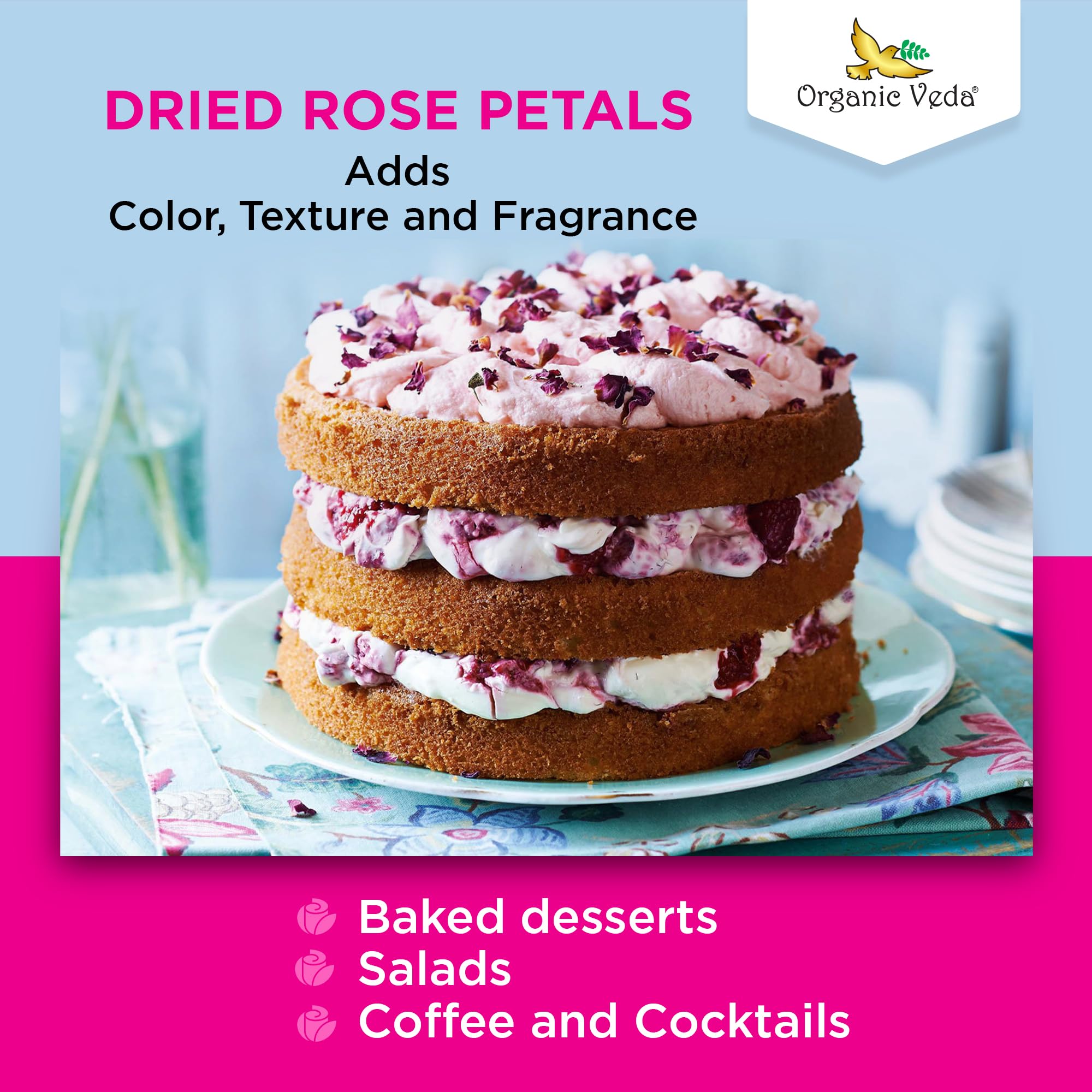 Organic Veda petals for DIY cosmetics for natural color and scent.