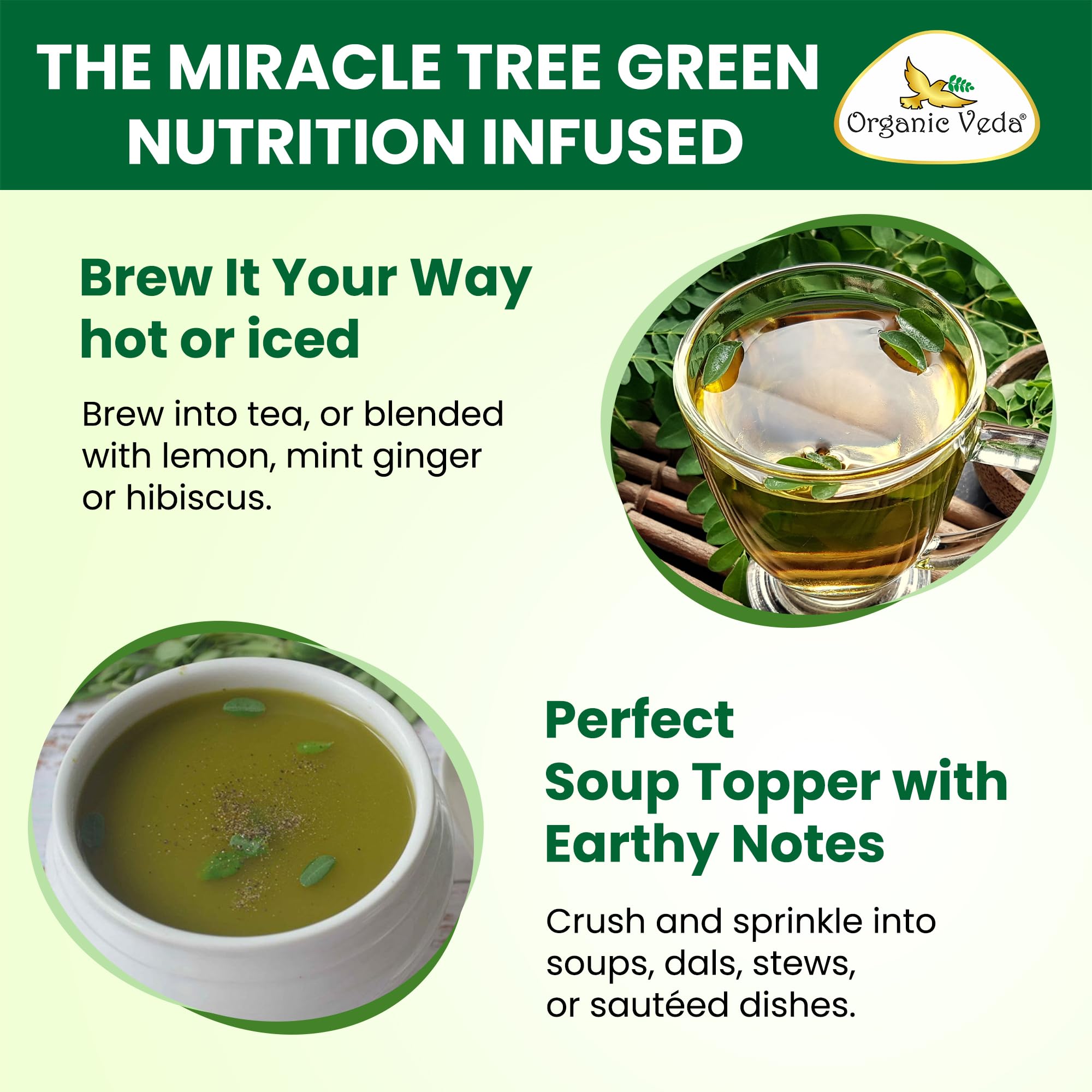 Organic Veda Moringa Tea packaging sealed to maintain freshness