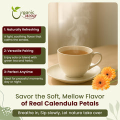 Flavor-sealed bag keeps calendula petals fresh for brewing and crafting
