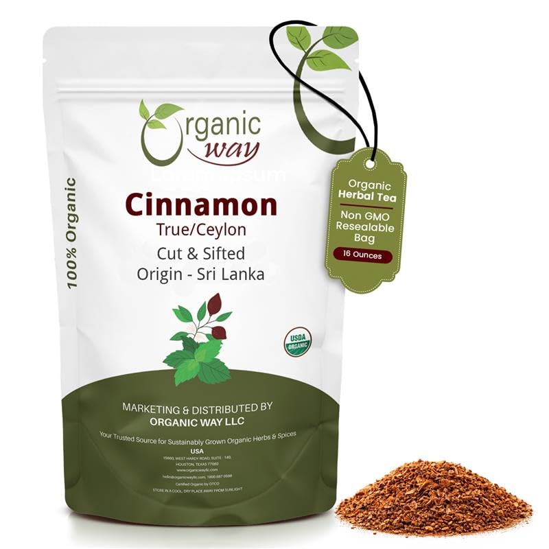 Organic Way true Ceylon cinnamon container for quick everyday cooking.