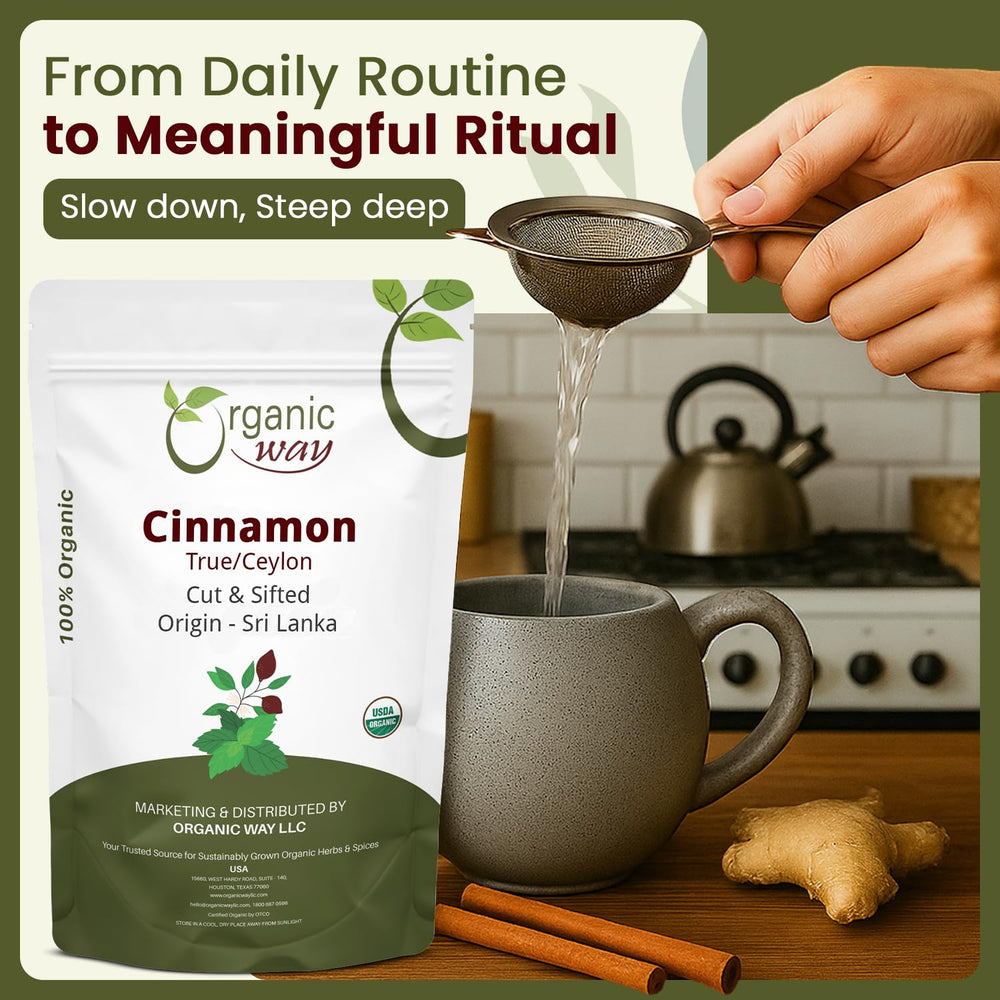 Organic Way resealable pouch preserves freshness and flavor.