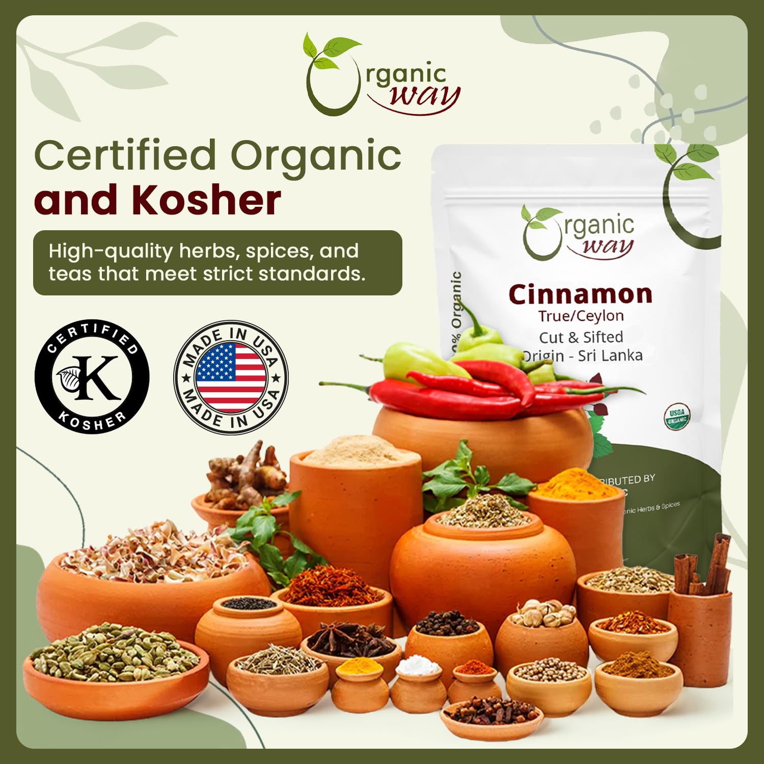 Organic Way Sri Lanka origin note adds authentic spice experience.