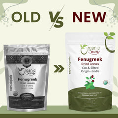 Organic Way fenugreek leaves sprinkled into a curry for depth
