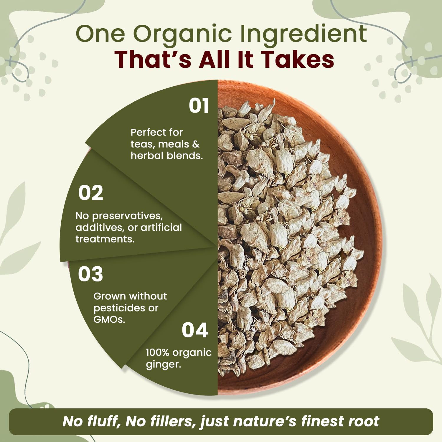 Organic Way dried ginger for spice blends and DIY recipes