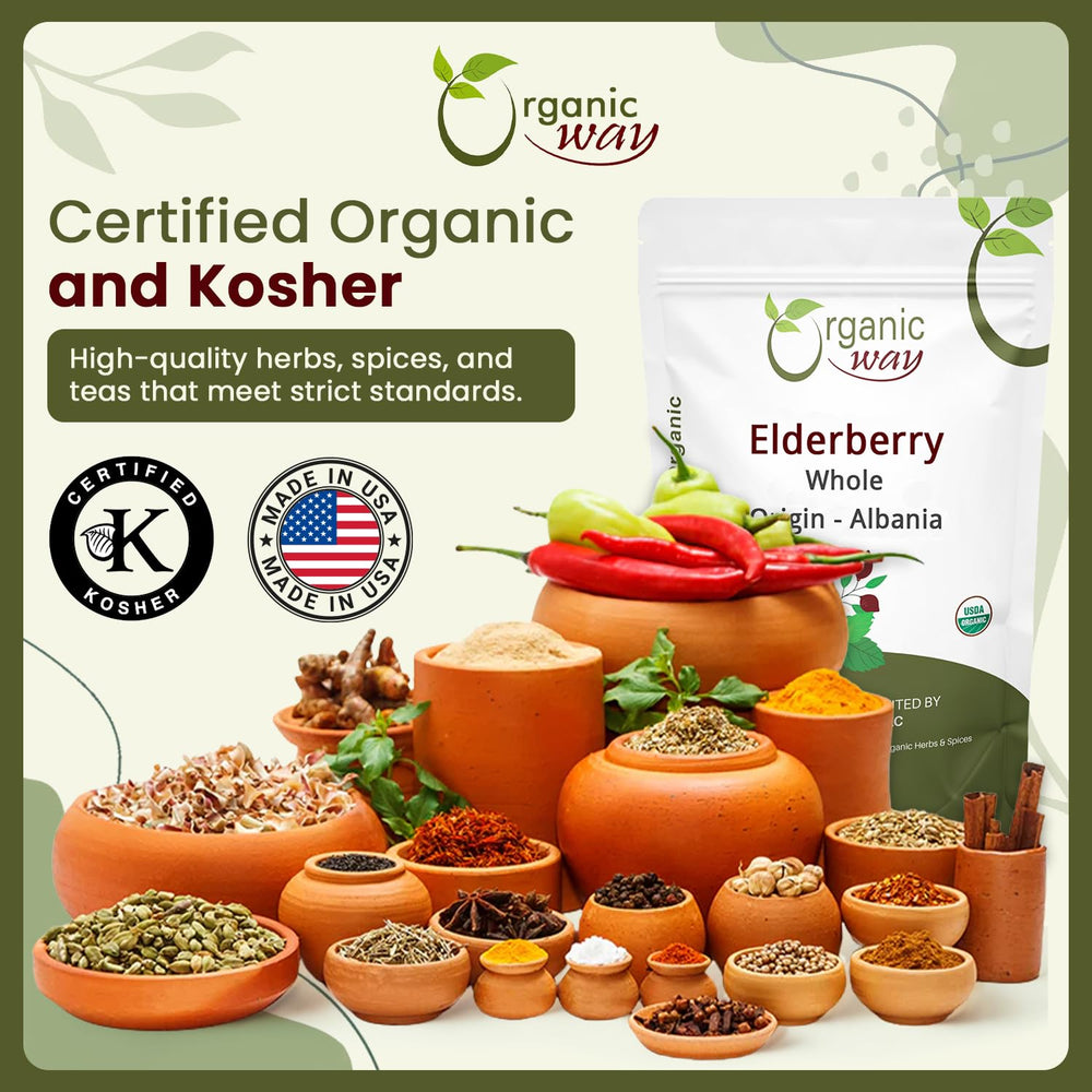 Organic Way gluten-free elderberries perfect for pantry staples.