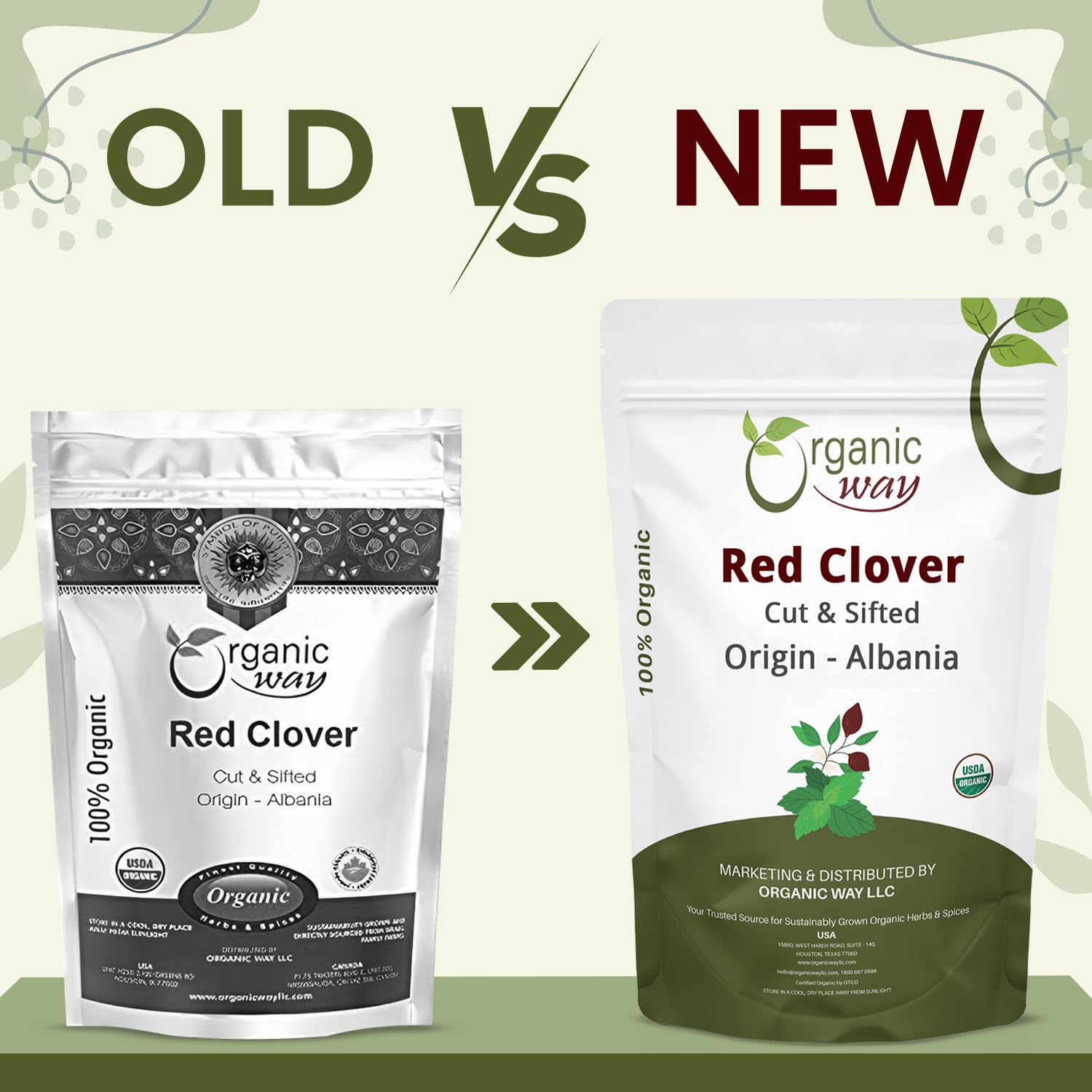 Organic Way red clover cut and sifted bulk herbs for versatile blends