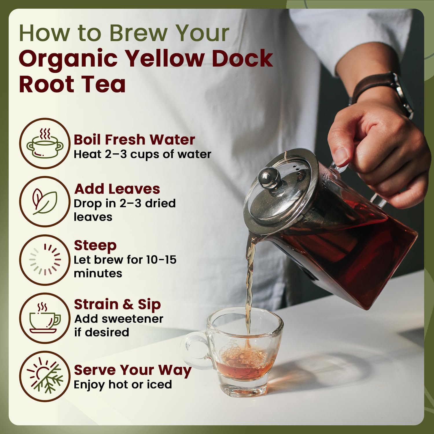 Organic Way Yellow Dock Root Albania origin label reinforces natural, traditional sourcing