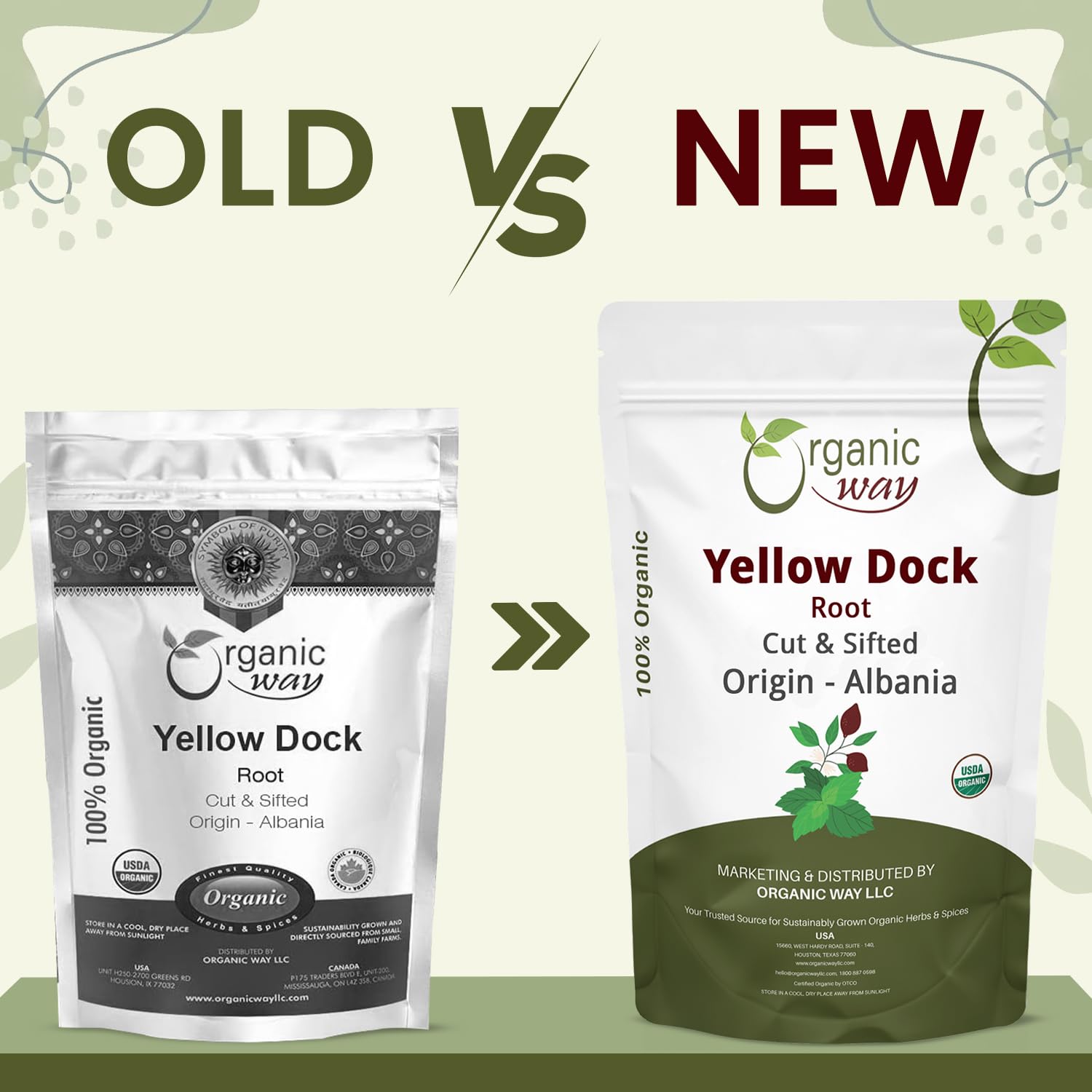 Organic Way Yellow Dock Root close-up shows clean cut pieces ideal for DIY blends
