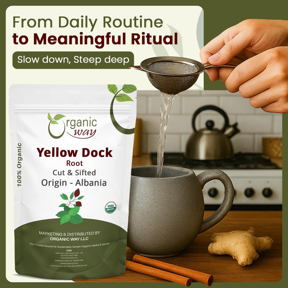 Organic Way Yellow Dock Root dried roots ready for tea infusions
