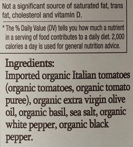 Organico Bello 25 oz jar highlights convenient family meal size.