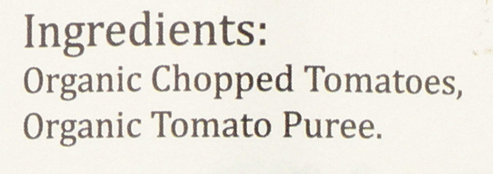 Organico Bello organic label highlights San Marzano tomatoes for premium taste.