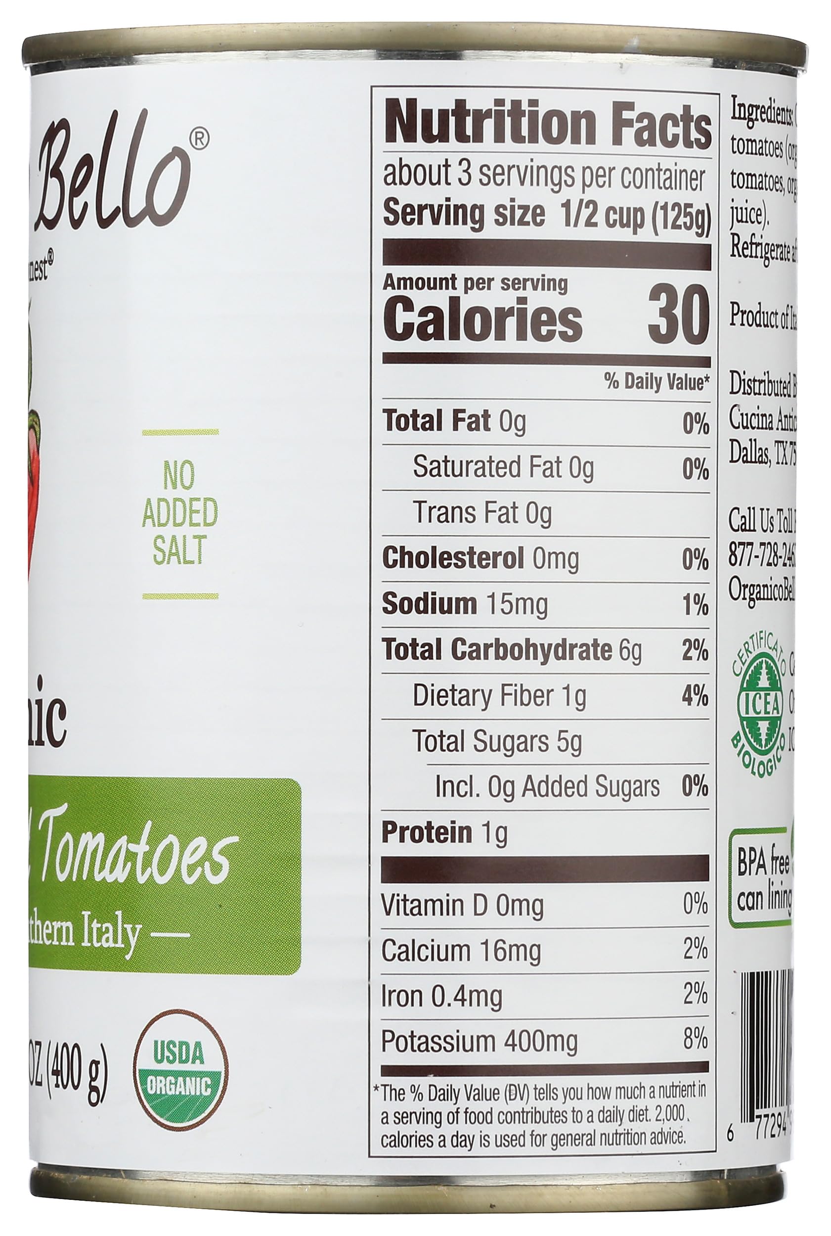 Organico Bello pop-top lid enables quick, mess-free opening for fast meals.
