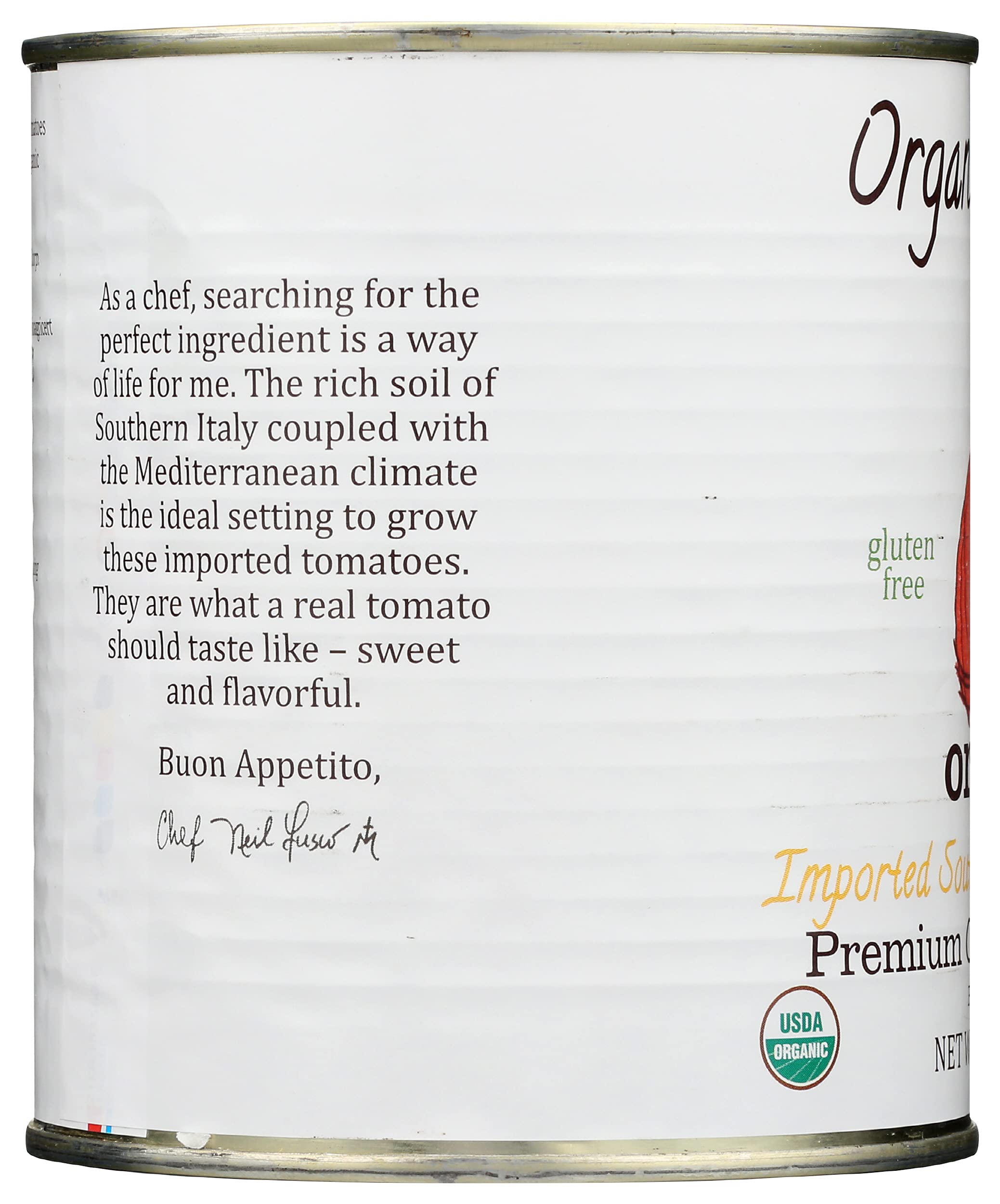 Organico Bello ingredients closeup highlights no hydrogenated fats and no HFCS